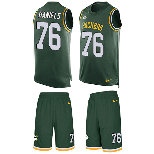 Men's Limited Mike Daniels Nike Jersey Green - #76 Tank Top Suit NFL Green Bay Packers